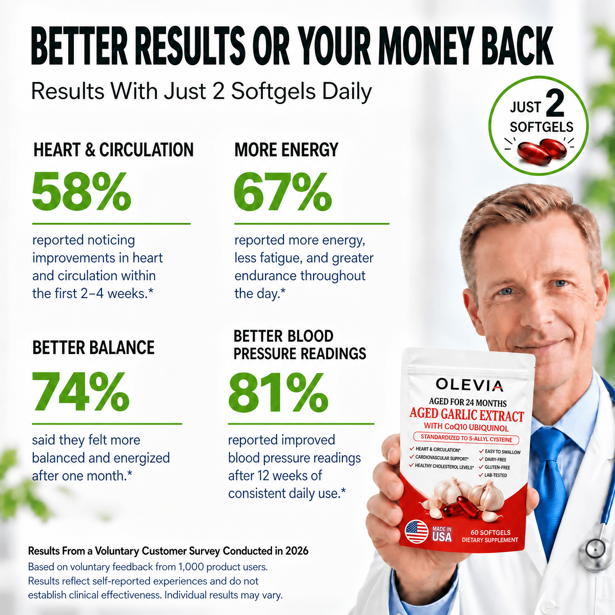 Olevia Aged Garlic Extract: 24-Month Aged Garlic with CoQ10 & Vitamin K2